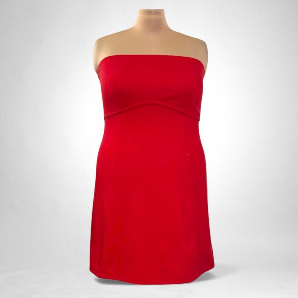 THE DROP Women's Vienna RED Strapless Babydoll Mini Dress, NWT XXL